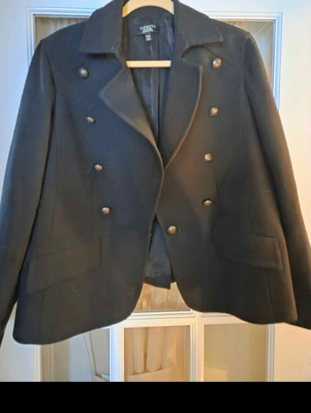 Talbots Black Double-Breasted Wool Blazer Sz14